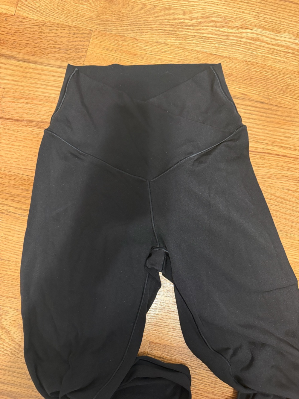 Aerie High-Waist Black Crossover Flare Leggings